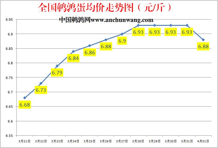 2023.4.1中国鹌鹑网全国鹌鹑蛋价格报价